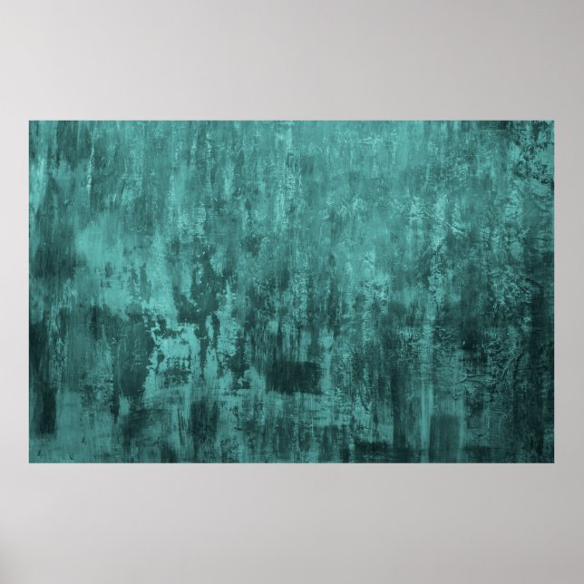 Poster Fundo Shabby, cor turquesa, grunge, loft, (Frente)