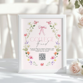 Poster Fundo Universitário Qr Code Graduação Laço Rosa