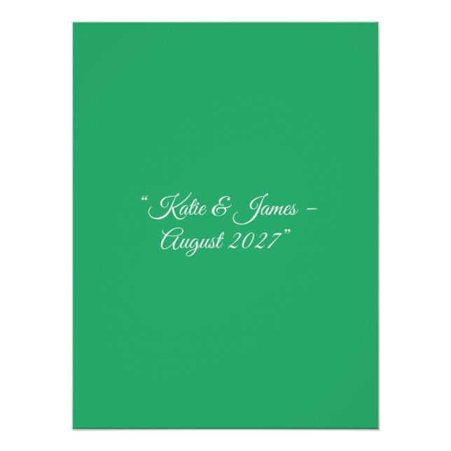 Póster Fundo Verde de Casa - Design de Casamento (Frente)