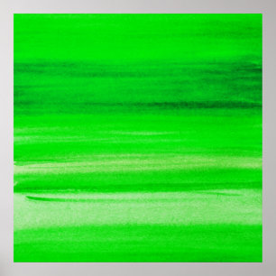 Póster Fundo verde de néon do abstrato da aguarela do