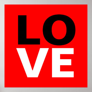 Poster Fundo Vermelho Único Amor Romance