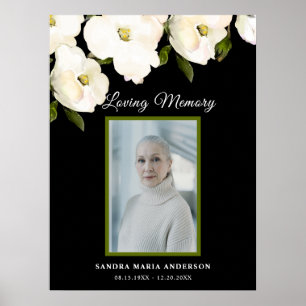 Poster Funeral Black Celebration of Life Welcome Sign