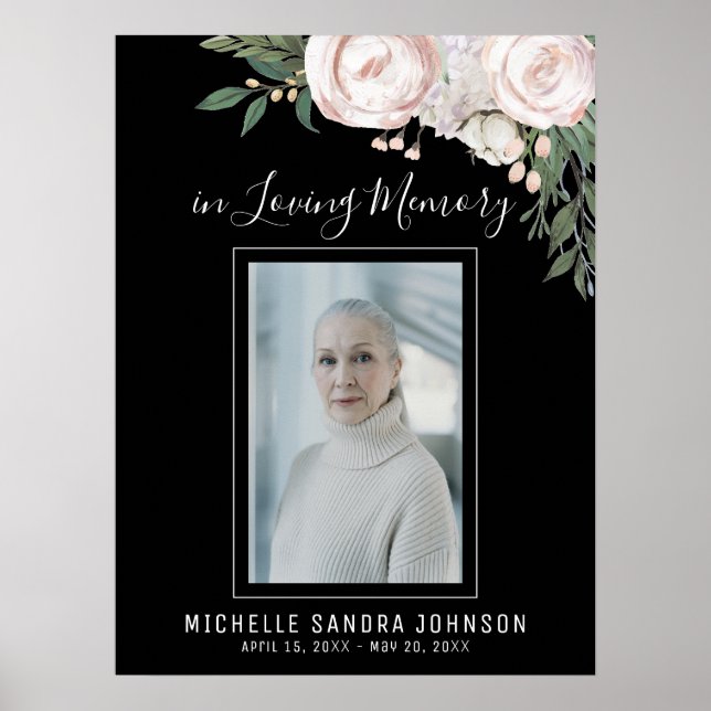 Poster Funeral Black Celebration of Life Welcome Sign (Frente)