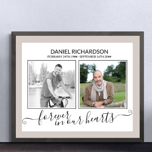 Poster Funeral de Script EleganT de Foto do Loving Memory