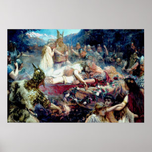 Poster Funeral de Viking Warrior Sigurd e Brynhild