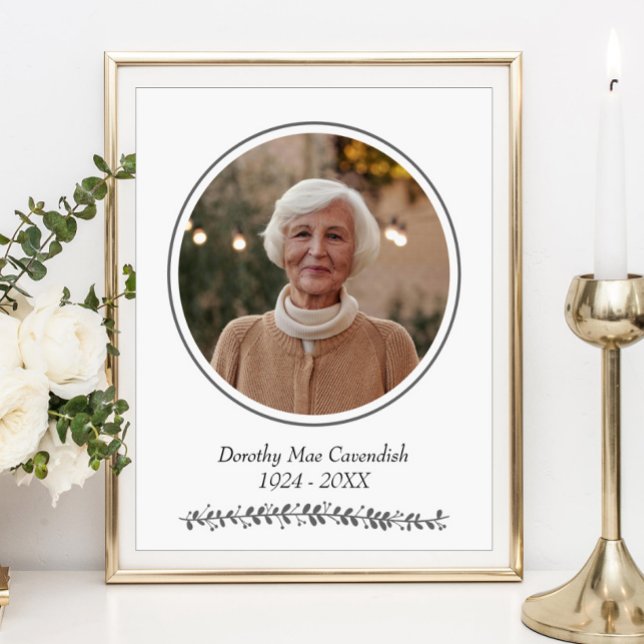 Poster Funeral do Serviço Memorial de Fotos Redonda Minim (Criador carregado)