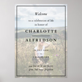 Poster Funeral Elegante | Foto de Serviço Memorial Chic