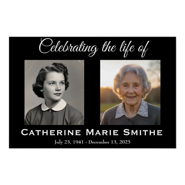 Póster Funeral or Memorial Double Image (Frente)