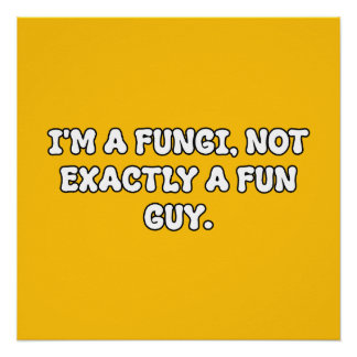 Póster Fungi Fun Guy Mushroom Pun Typography