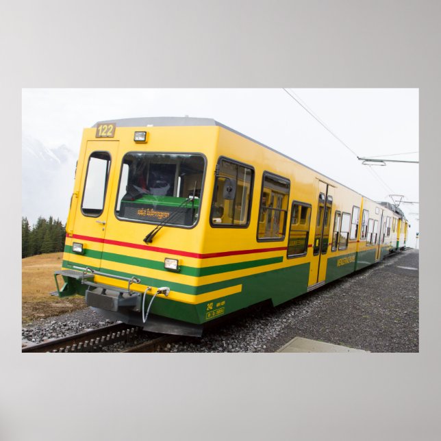 Poster funicular de montanha amarela (Frente)