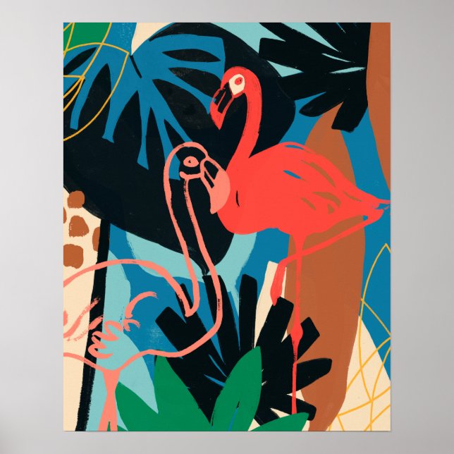Poster Funky Flamingo (Frente)