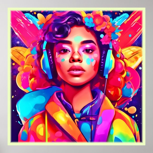 Poster Funky Lady Digital Trabalho de arte (Frente)