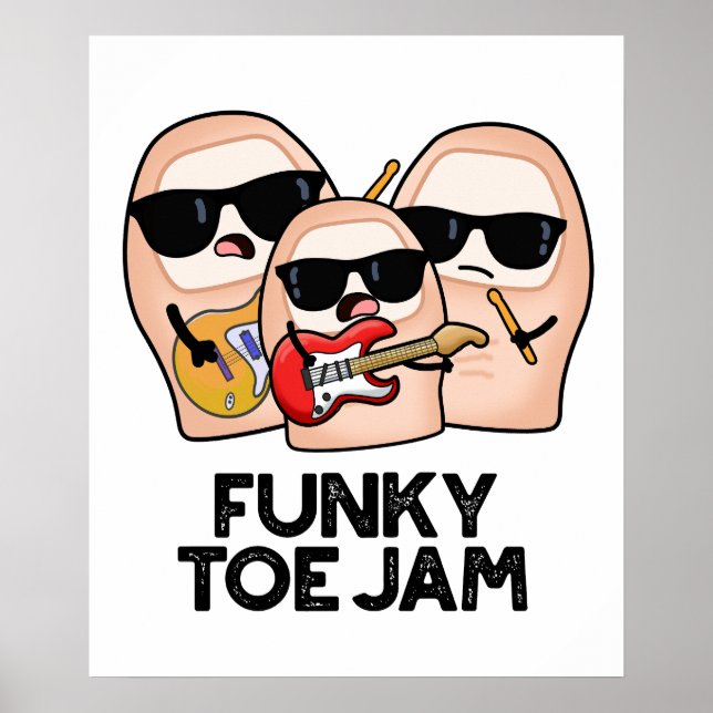 Poster Funky Toe Jam Funny Music Pun (Frente)