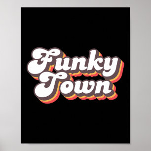 Poster Funky Town Roller Disco Outfit Retro 70s Figurume