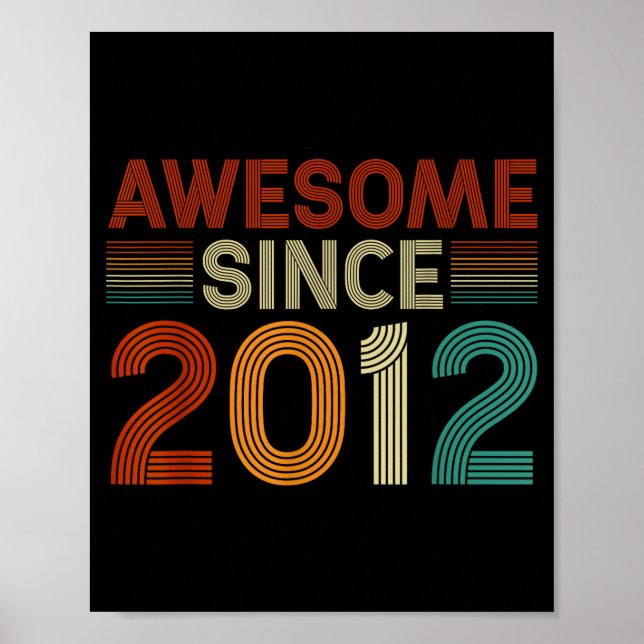 Poster Funny 13 Year Old Awesome Since 2012 Birthday Son  (Frente)