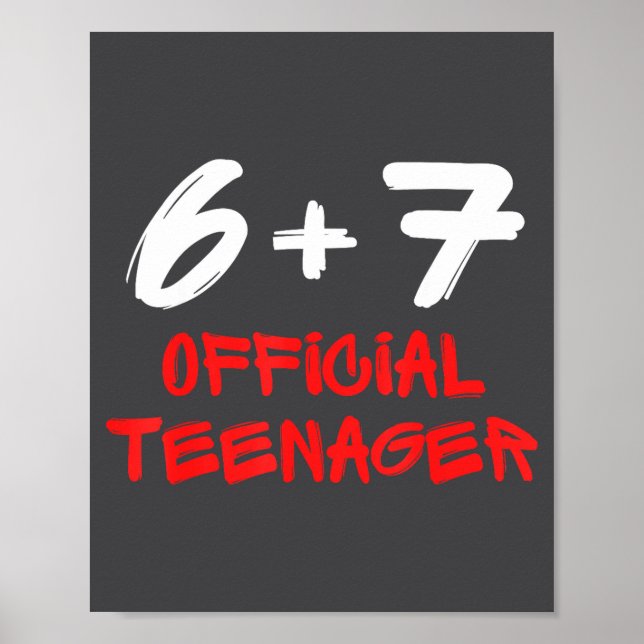 Poster Funny 13th Birthday Teenager 6+7 Year Old Boys Kid (Frente)