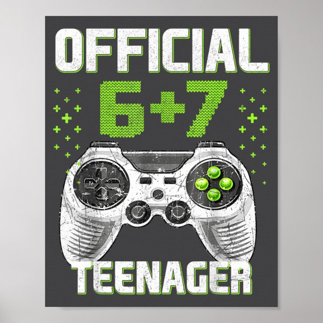 Poster Funny 13th Birthday Teenager 6+7 Year Old Boys Kid (Frente)