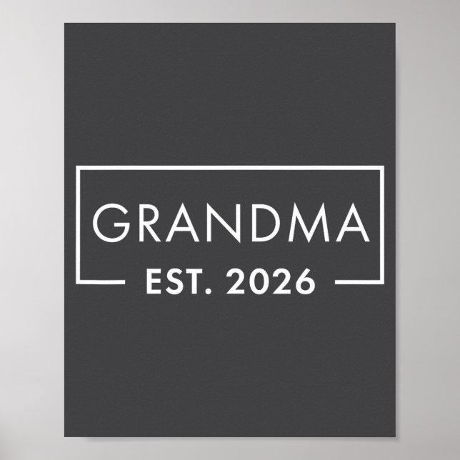 Poster Funny 1st Time Grandma Est 2026 New Grandma  (Frente)