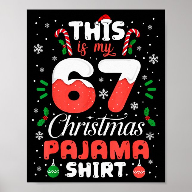 Poster Funny 67 Christmas Pajamas Shirt Six Seven Meme Br (Frente)