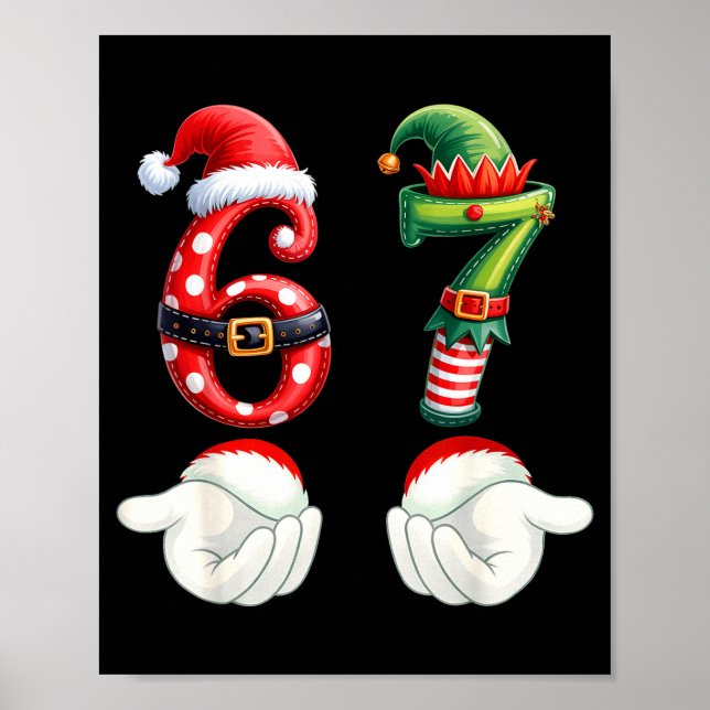 Poster Funny 67 Christmas Pajamas Six Seven Meme 6 7 Elf  (Frente)