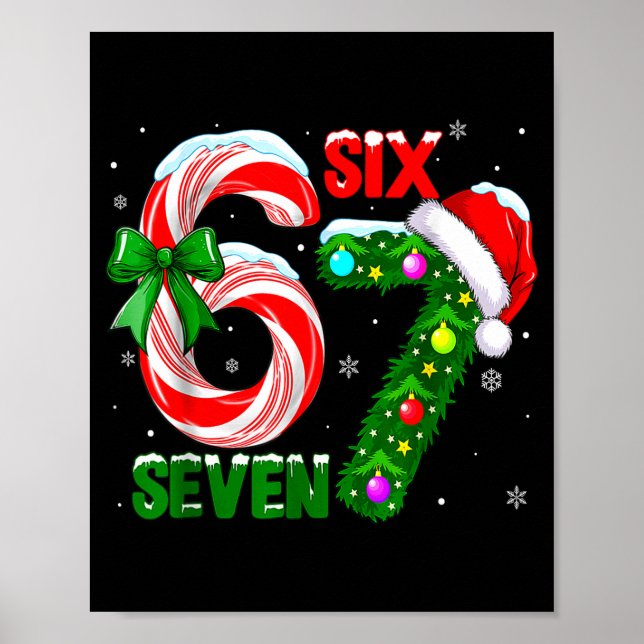 Poster Funny 67 Christmas Shirts Boys Kids 6 7 Meme Pajam (Frente)