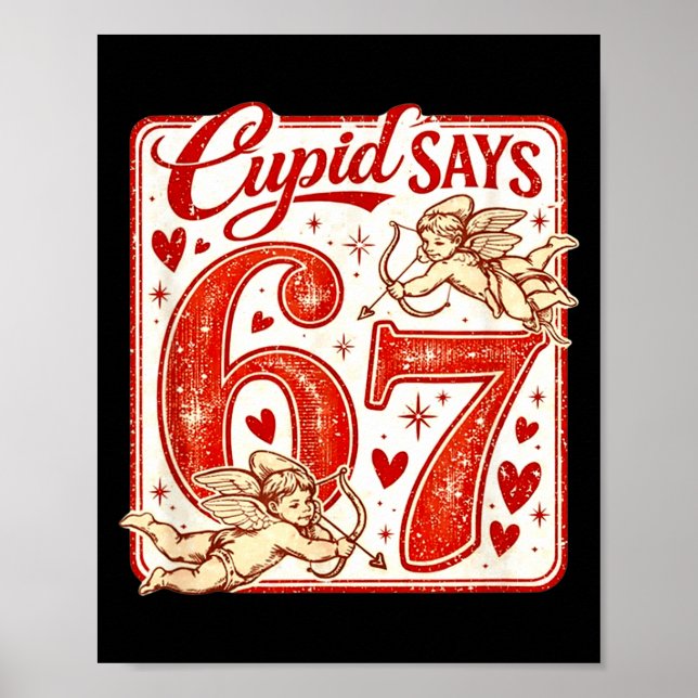 Poster Funny 67 Cud Says 67 Valentine Couple Matching Six (Frente)