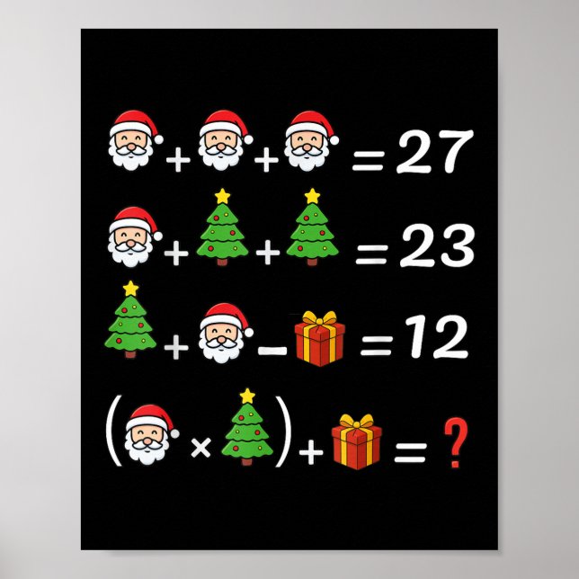 Poster Funny 67 Meme Christmas Math Teacher Santa Six Sev (Frente)