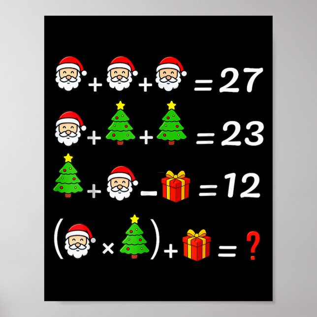 Poster Funny 67 Meme Christmas Math Teacher Santa Six Sev (Frente)
