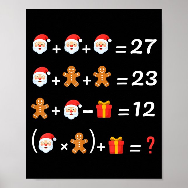 Poster Funny 67 Meme Christmas Math Teacher Santa Six Sev (Frente)