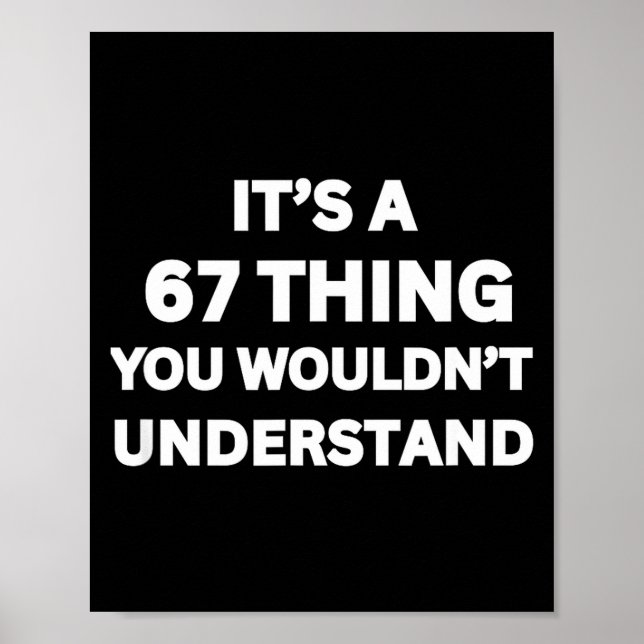 Poster Funny 67 Meme Joke, It's A 67 Thing You Wouldn't U (Frente)