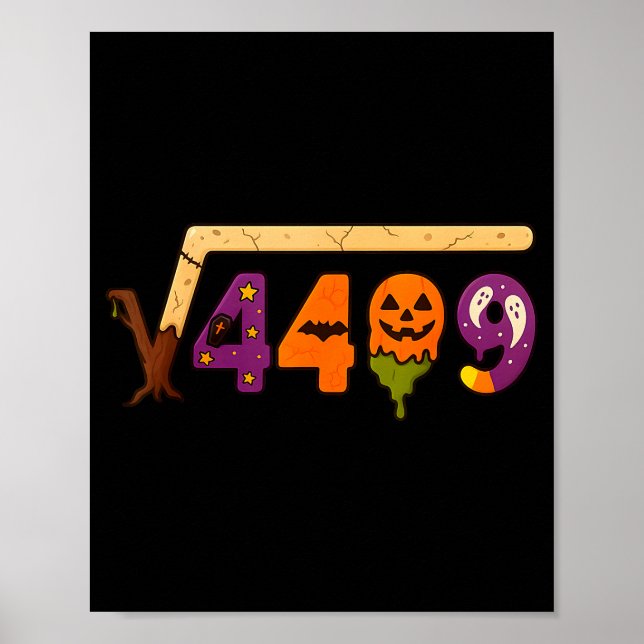 Poster Funny 67 Meme Math Teacher 6 7 Halloween Square Ro (Frente)