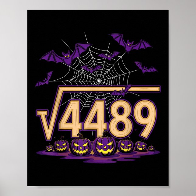 Poster Funny 67 Meme Math Teacher Square Root 4489 Hallow (Frente)