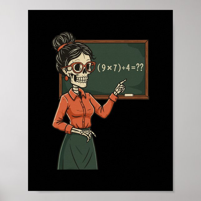 Poster Funny 67 Meme Pemdas Elementary Math Teacher Brain (Frente)