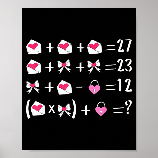 Poster Funny 67 Meme Valentine Math Teacher Bow Six Seven (Frente)
