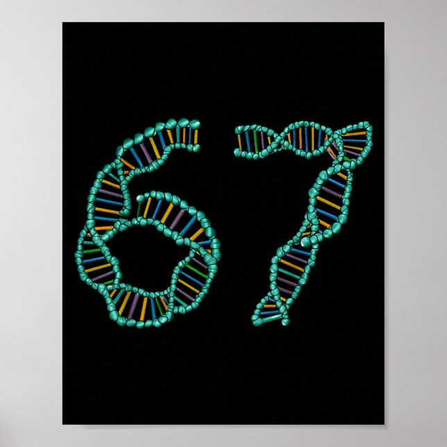 Poster Funny 67 Number Meme Dna Replication Molecular Sci (Frente)