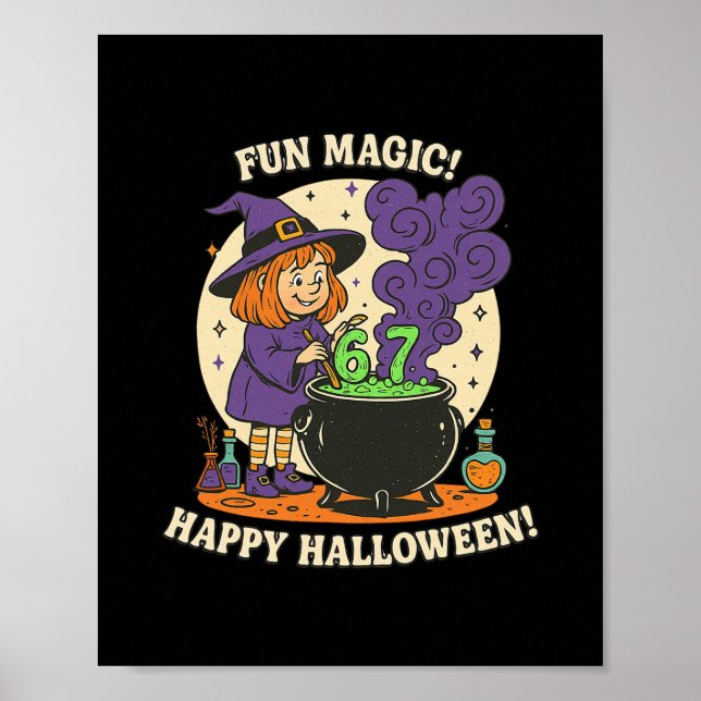 Poster Funny 6 7 Halloween Costume Witch Cute Retro Fun M (Frente)