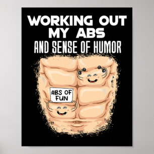 Poster Funny Abs Exercício Musculatura Construção de Port
