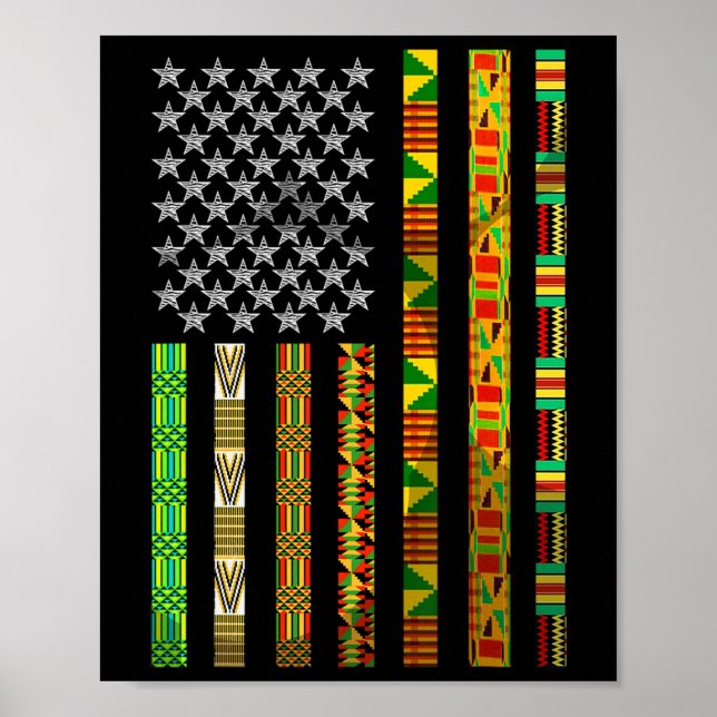 Poster Funny African American Gift Cut Junécit Flag F (Frente)