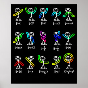 Poster Funny Algebra Dance Função Geek de Professor de Ma