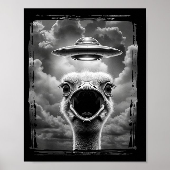 Poster Funny Alien Turkey Ufo Selfie Thanksgiving Meme  (Frente)