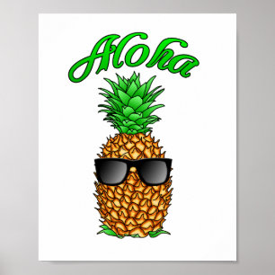 Poster Funny Aloha Hawaiian Pineapple