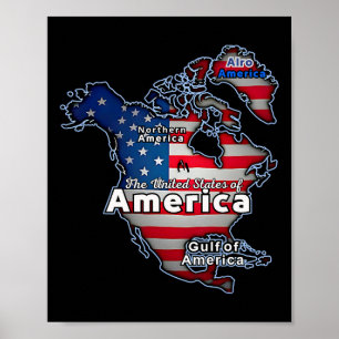 Poster Funny American Flag Canadá