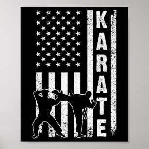 Poster Funny American Flag Karate Art For Men Women Karat