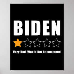 Poster Funny Anti Biden Pro Trump 1 Estrela - Eleição De 