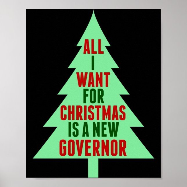 Poster Funny Anti Governor Litical Christmas Humor  (Frente)