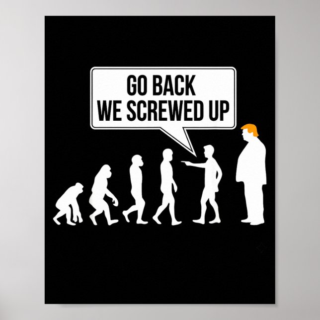 Poster Funny Anti-trump Evolution Litical Humor  (Frente)