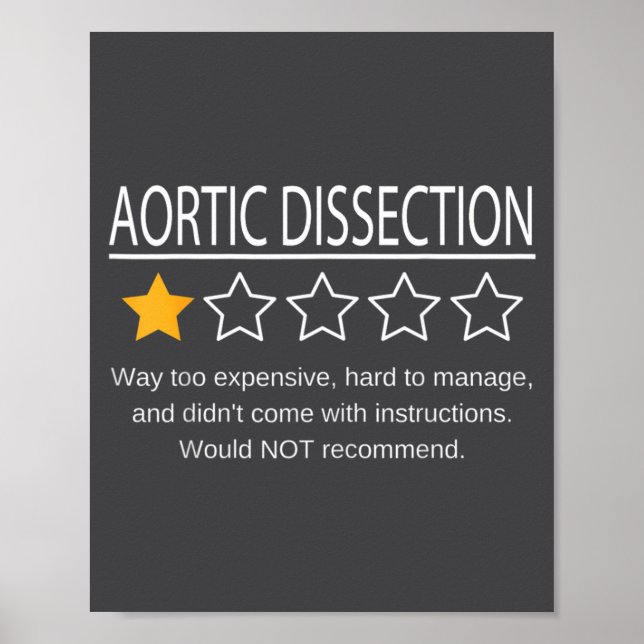Poster Funny Aortic Dissection One Star Would Not Recomme (Frente)