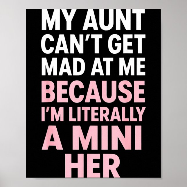 Poster Funny Aunt Niece Mini Her Matching Family Quote  (Frente)