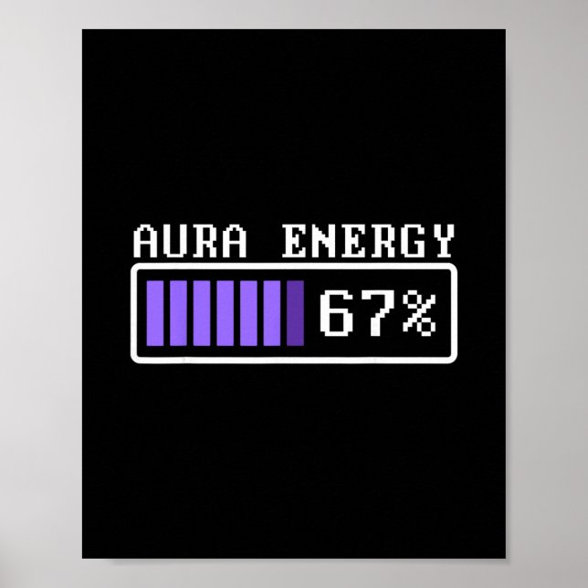 Poster Funny Aura Energy At 67 Six Seven Genz Meme Slang  (Frente)
