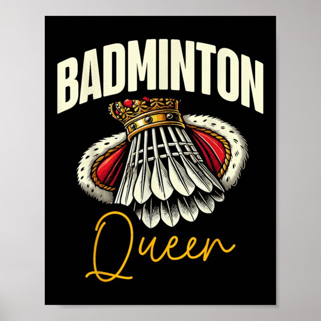 Poster Funny Badminton Player Love Shuttle Design  (Frente)